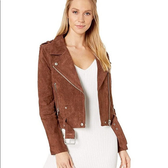 Blank NYC suede moto jacket chocolate truffle NWT Small - Picture 5 of 8